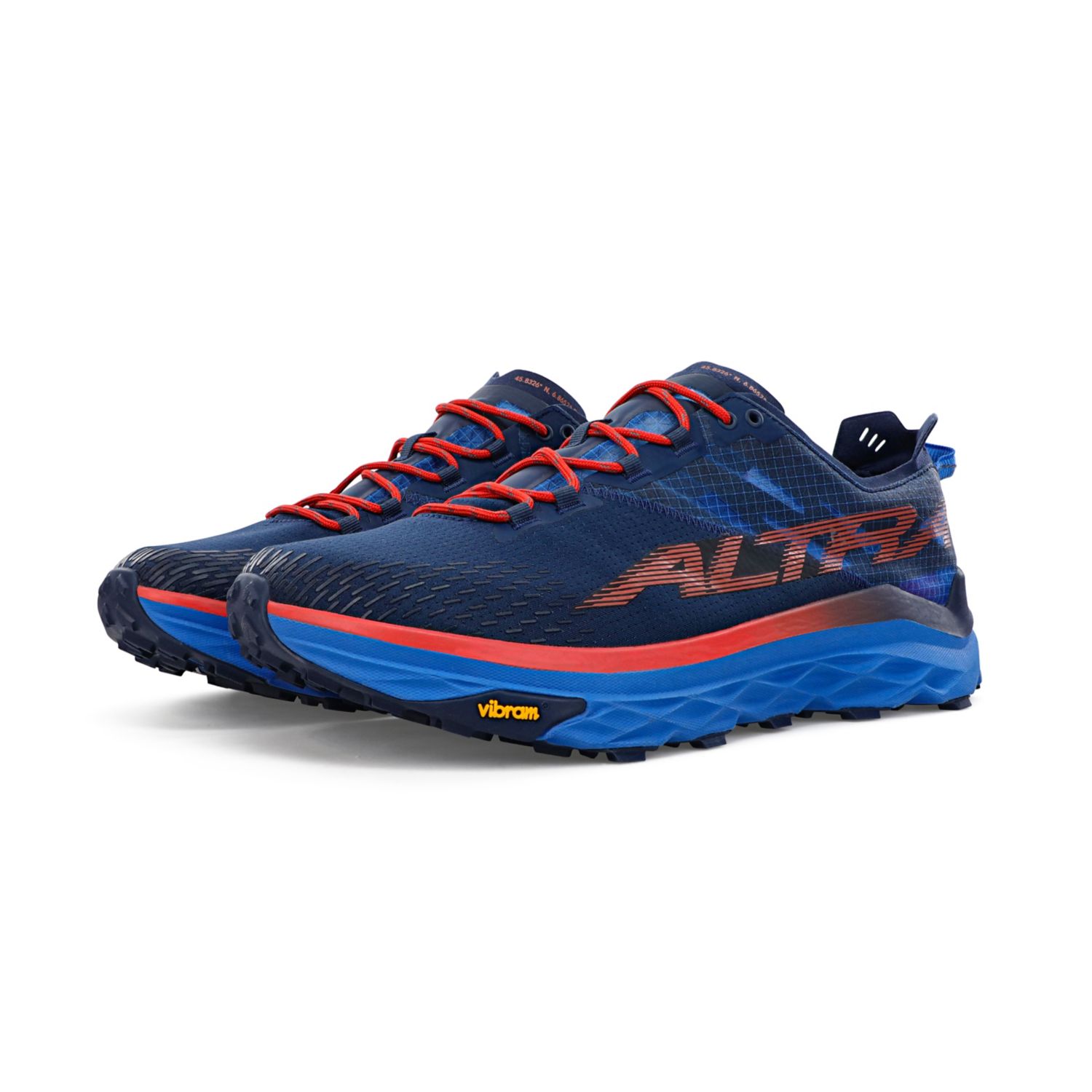 Chaussures Trail Running Altra Mont Blanc Homme Bleu Rouge | France-10596239