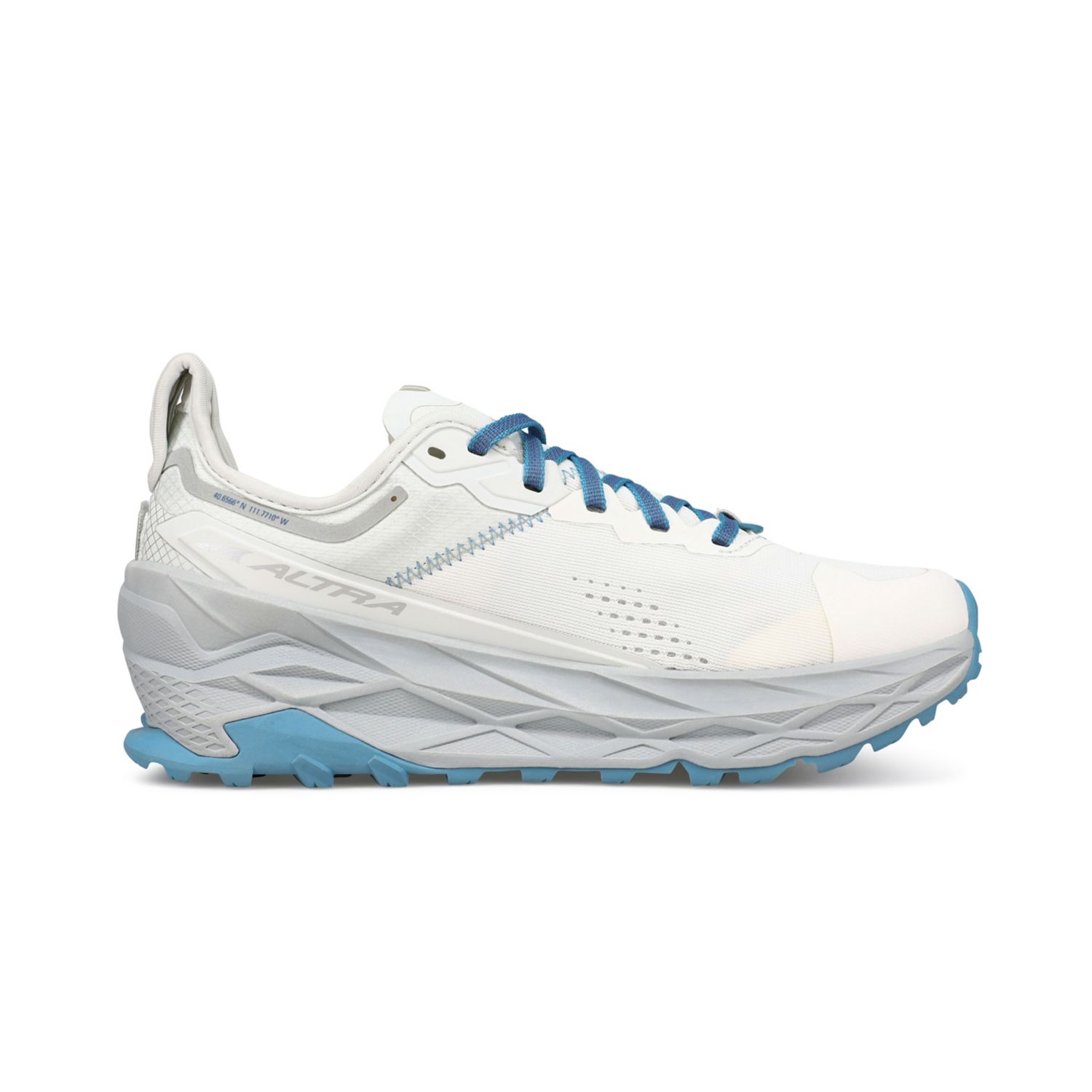 Chaussures Trail Running Altra Olympus 5 Femme Blanche Bleu | France-79416539